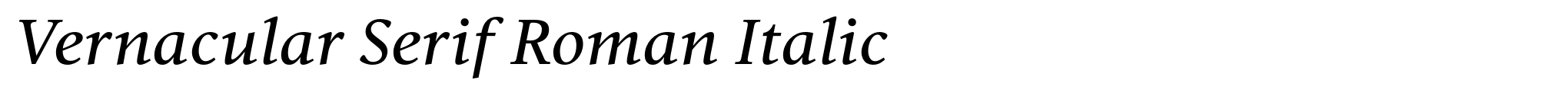 Vernacular Serif Roman Italic image